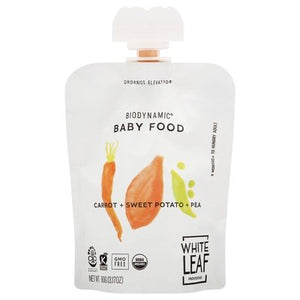 White Leaf Provisions Baby Food Carrot + Sweet Potato + Pea 6/90 GRM [UNFI #2342269] [ebt]