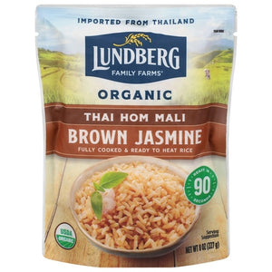 Lundberg Family Farms Jasmine Rice Organic Thai Hom Mali Brown 6/8 OZ [UNFI #1854769] [ebt]