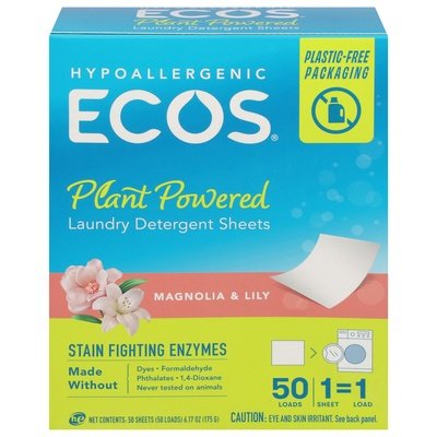 Ecosnext Laundry Detergent Sheets Plant Powered Magnolia & Lily 10/50 CT [UNFI #2535557] T