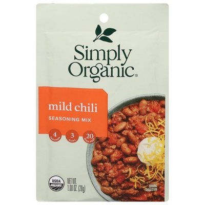 Simply Organic Seasoning Mix Mild Chili 12/1 OZ [UNFI #1098938] [ebt]