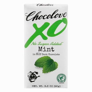 Chocolove Dark Chocolate No Sugar Added Mint 60% 12/3.2 OZ [UNFI #2529527] [ebt] T