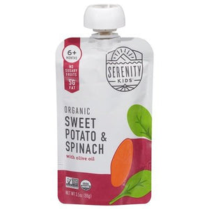 Serenity Kids Sweet Potato & Spinach Organic 6+ Months 6/3.5 OZ [UNFI #2367316] [ebt]