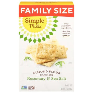 Simple Mills Crackers Almond Flour Rosemary & Sea Salt Family Size 6/7 OZ [UNFI #2776326] [ebt]