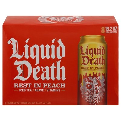 Liquid Death Iced Tea Rest In Peach King Size Cans 3/8/19.2Z [UNFI #2930436] [ebt] T