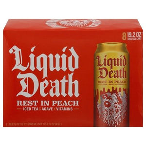 Liquid Death Iced Tea Rest In Peach King Size Cans 3/8/19.2Z [UNFI #2930436] [ebt] T