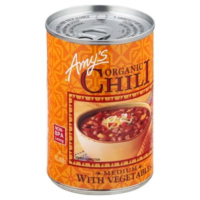Amys Chili Organic With Vegetables Medium 12/14.7 Z [UNFI #0971234] [ebt]