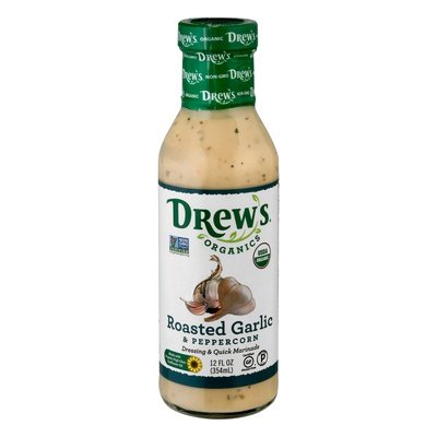 Drews Organics Dressing & Quick Marinade Roasted Garlic & Peppercorn 6/12 OZ [UNFI #2141737] [ebt]