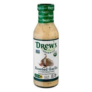 Drews Organics Dressing & Quick Marinade Roasted Garlic & Peppercorn 6/12 OZ [UNFI #2141737] [ebt]