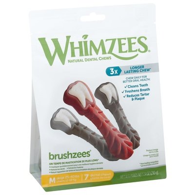 Whimzees Dental Chews Natural M Dogs (25-40 lbs) 4/7.4 OZ [UNFI #2784874]