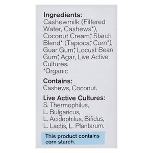 Forager Project Cashewmilk Yogurt Dairy-Free Organic Unsweetened Plain Probiotic 6/5.3 OZ [UNFI #2601516] [ebt]