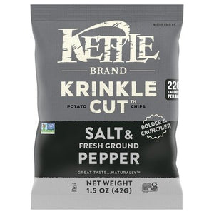 Kettle Brand Potato Chips Salt & Fresh Ground Pepper 24/1.5 OZ [UNFI #1114719] [ebt]