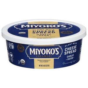 Miyokos Creamery Cheese Spread Plant Milk Garlic Herb 6/8 OZ [UNFI #2995488] [ebt]