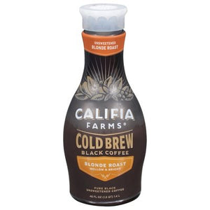 Califia Farms Coffee Cold Brew Blonde Roast Pure Black Unsweetened 6/48 OZ [UNFI #2085900] [ebt] T