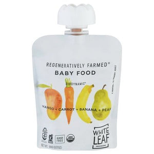 White Leaf Provisions Baby Food Mango + Carrot + Banana + Pear 6/90 GRM [UNFI #2342251] [ebt]