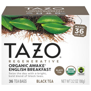Tazo Black Tea Organic Awake English Breakfast Tea Bags Og2 4/36 BAG [UNFI #2864817 ] [ebt]