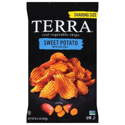 Terra Chips Vegetable Chips Real Sweet Potato with Sea Salt Sharing Size 6/8.2 OZ [UNFI #2999415] [ebt]