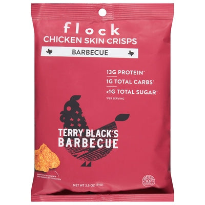 Flock Chicken Skin Crisps Barbecue 8/2.5 OZ [UNFI #2859874] [ebt]