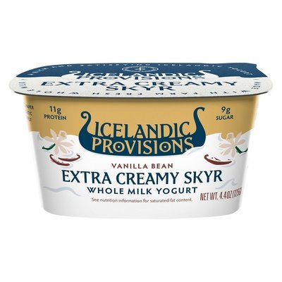 Icelandic Provisions Skyr Vanilla Bean Extra Creamy 12/4.4 OZ [UNFI #2798700] [ebt]