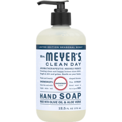 Mrs Meyers Clean Day Hand Soap Snowdrop Scent Limited Edition 6/12.5 OZ [UNFI #2598506] T