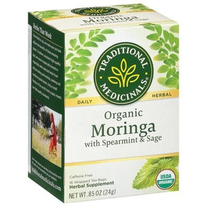 Traditional Medicinals Herbal Supplement Organic Moringa With Spearmint & Sage Caffeine Free Tea Bags 6/16 BAG [UNFI #2087583] [ebt]