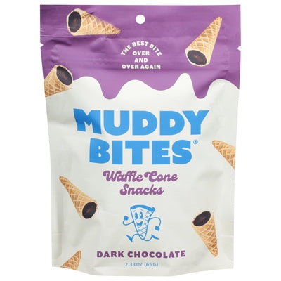 Muddy Bites Waffle Cone Snacks Dark Chocolate 12/2.33 Z [UNFI #2887982] [ebt]