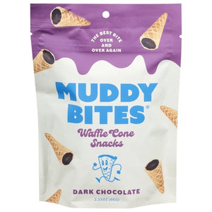 Muddy Bites Waffle Cone Snacks Dark Chocolate 12/2.33 Z [UNFI #2887982] [ebt]
