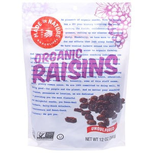 Made In Nature Raisins Organic Unsulfured 6/12 OZ [UNFI #2805075] [ebt]