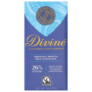 Divine Chocolate Milk Chocolate 26% Cocoa 12/3 OZ [UNFI #2398428] [ebt] T