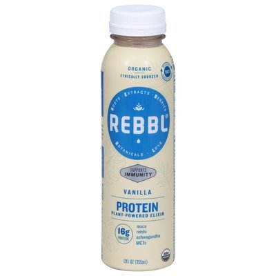 Rebbl Protein Elixir Organic Vanilla 12/12 OZ [UNFI #1818913] [ebt] T