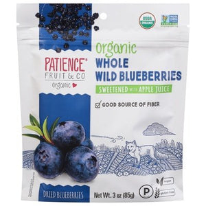 Patience Fruit & Co Dried Blueberries Organic Whole 8/3 OZ [UNFI #2163038] [ebt]