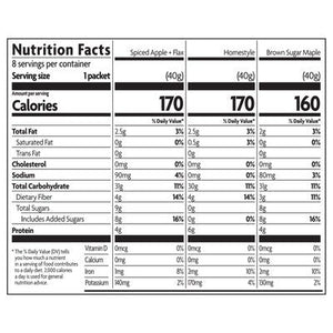 Natures Path Oatmeal Instant Spiced Apple + Flax Homestyle Brown Sugar Maple Variety Pack 6/11.3 OZ [UNFI #1269950] [ebt]