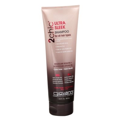 Giovanni Shampoo Ultra Sleek Brazillian Keratin + Moroccan Argan Oil 8.5 OZ [UNFI #1084516] T