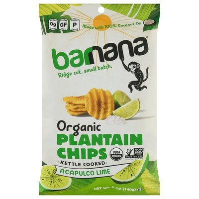 Barnana Plantain Chips Organic Acapulco Lime Kettle Cooked 6/5 OZ [UNFI #2642007] [ebt]