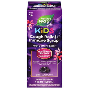 Natures Way Cough Relief + Immune Syrup Sambucus Kids 4 OZ [UNFI #2762912] T