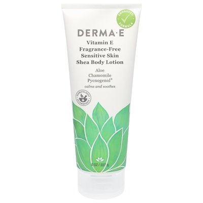 Derma E Shea Body Lotion Vitamin E Fragrance Free Sensitive Skin 8 OZ [UNFI #1256262] T