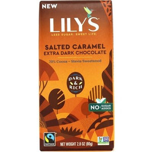 Lilys Dark Chocolate Style Bar Extra Salted Caramel 12/2.8 OZ [UNFI #2511269] [ebt] T