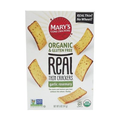 Marys Gone Crackers Crackers Organic Garlic Rosemary Real Thin 6/5 OZ [UNFI #2284941] [ebt]