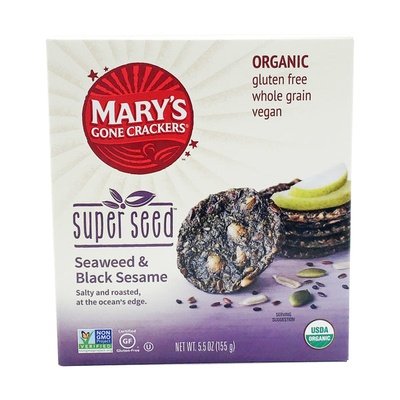 Marys Gone Crackers Crackers Super Seed Seaweed + Black Sesame Organic 6/5.5 OZ [UNFI #1831510] [ebt]