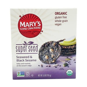 Marys Gone Crackers Crackers Super Seed Seaweed + Black Sesame Organic 6/5.5 OZ [UNFI #1831510] [ebt]