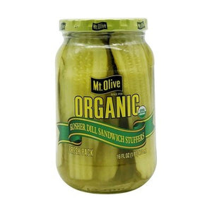 Mt Olive Pickles Kosher Dill Organic Sandwich Stuffers 6/16 OZ [UNFI #2374718] [ebt]