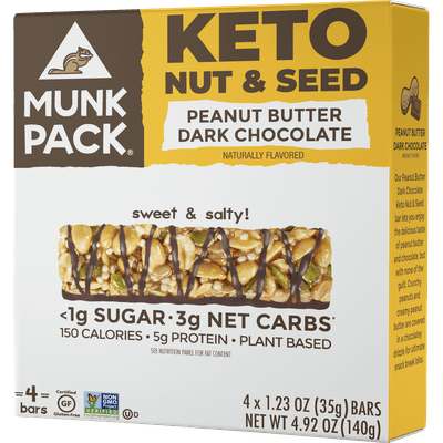 Munk Pack Nut & Seed Bar Peanut Butter Dark Chocolate Sweet & Salty 6/4/1.23OZ [UNFI #2720589] [ebt]