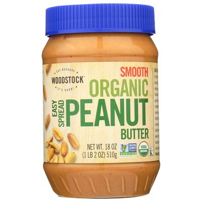 Woodstock Peanut Butter Organic Smooth & Salted 12/18 OZ [UNFI #843698] [ebt]