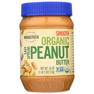 Woodstock Peanut Butter Organic Smooth & Salted 12/18 OZ [UNFI #843698] [ebt]